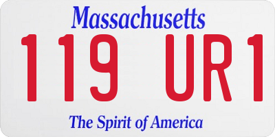 MA license plate 119UR1