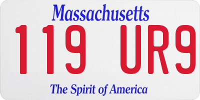 MA license plate 119UR9