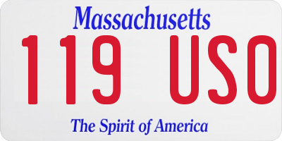 MA license plate 119US0