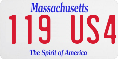 MA license plate 119US4