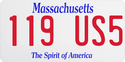 MA license plate 119US5