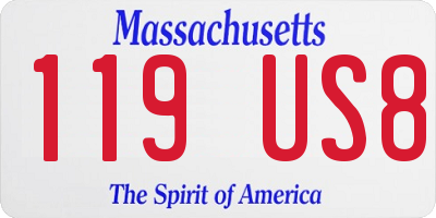 MA license plate 119US8