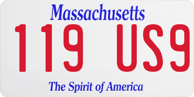MA license plate 119US9