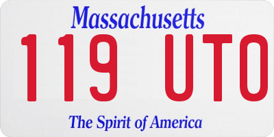 MA license plate 119UT0
