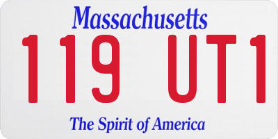 MA license plate 119UT1