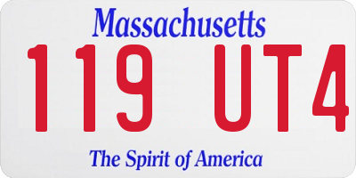 MA license plate 119UT4