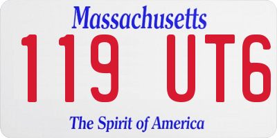MA license plate 119UT6