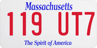 MA license plate 119UT7