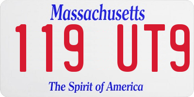 MA license plate 119UT9