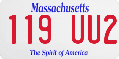 MA license plate 119UU2