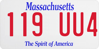MA license plate 119UU4