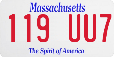 MA license plate 119UU7