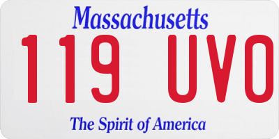 MA license plate 119UV0
