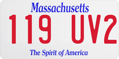 MA license plate 119UV2