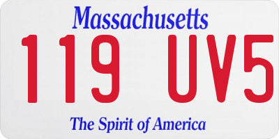 MA license plate 119UV5