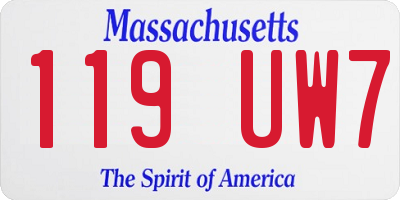 MA license plate 119UW7