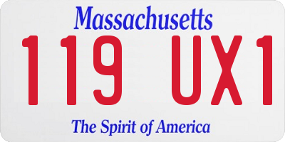 MA license plate 119UX1