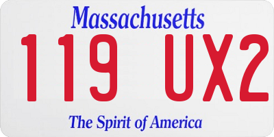 MA license plate 119UX2