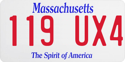 MA license plate 119UX4