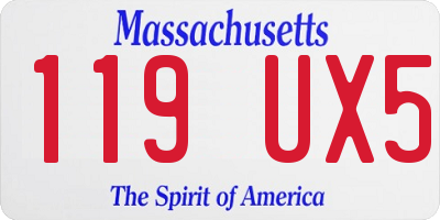 MA license plate 119UX5