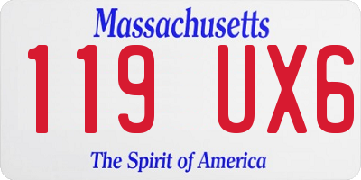 MA license plate 119UX6