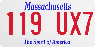 MA license plate 119UX7