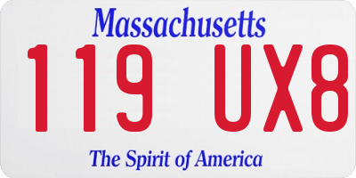 MA license plate 119UX8
