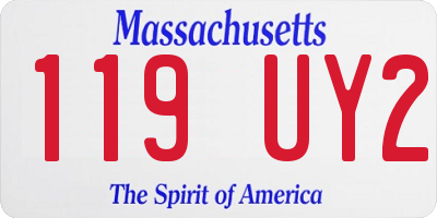 MA license plate 119UY2