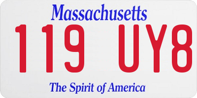 MA license plate 119UY8