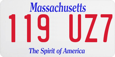 MA license plate 119UZ7