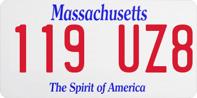 MA license plate 119UZ8