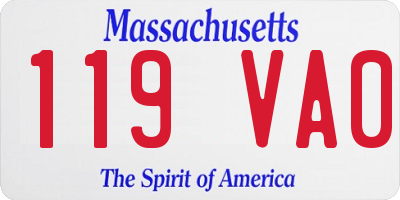 MA license plate 119VA0