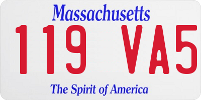 MA license plate 119VA5