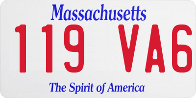 MA license plate 119VA6