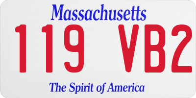 MA license plate 119VB2