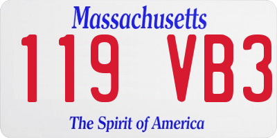 MA license plate 119VB3