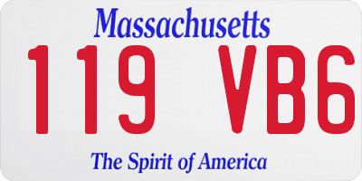 MA license plate 119VB6
