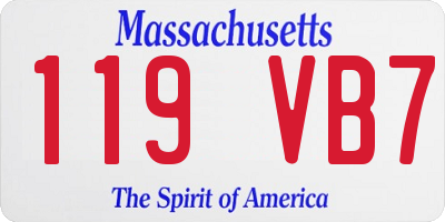 MA license plate 119VB7