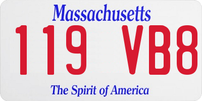 MA license plate 119VB8