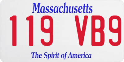 MA license plate 119VB9