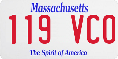 MA license plate 119VC0