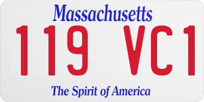 MA license plate 119VC1