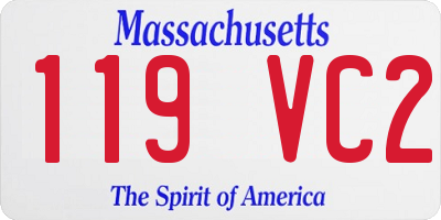 MA license plate 119VC2