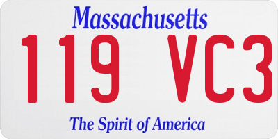MA license plate 119VC3