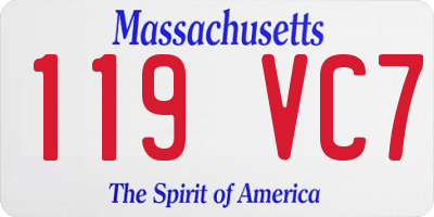 MA license plate 119VC7