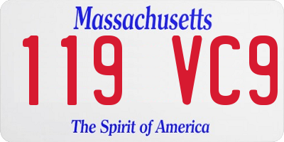 MA license plate 119VC9