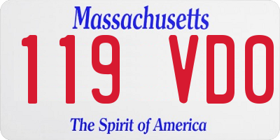 MA license plate 119VD0