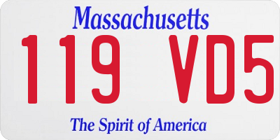 MA license plate 119VD5