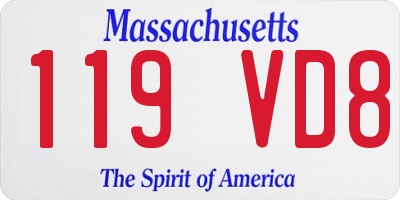 MA license plate 119VD8