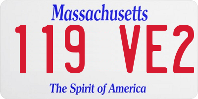 MA license plate 119VE2